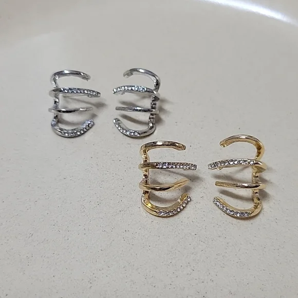 Gold Claw CZ Huggies, available in silver or gold - Picture 8 of 8